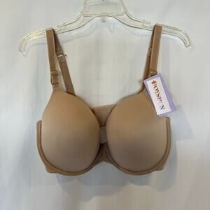 Joy Spun Women's T-Shirt Bra 38DDD Brown Lightly Padded Underwire Nude